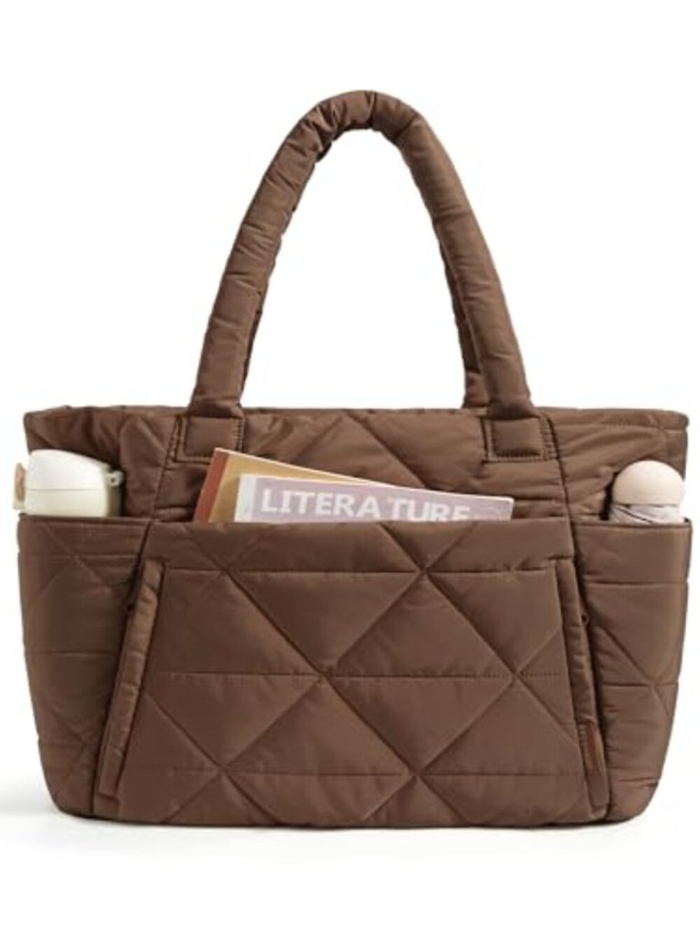 Puffer Tote Bag for Women Large Shoulder Bag Work Laptop Taslan